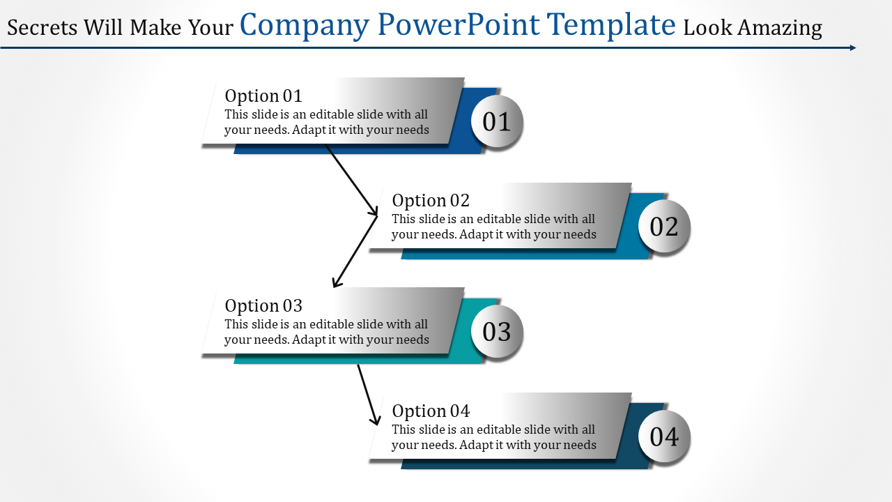 Free - Practical Company PowerPoint Template - Four Nodes
